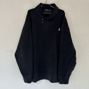 Polo Ralph Lauren Classic Athletic Shawl Black Mens Long Sleeve Pullover Sz 2XLT